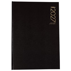 Collins A43A Hourly Appointment Diary A4 Week To View 2027 Black