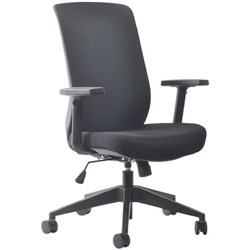 Mondo Gene Office Task Chair With Arms High Back Dark Grey Fabric