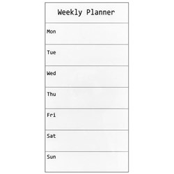 Prowite Glass Writing Board Weekly Planner Magnetic White 600 x 300mm