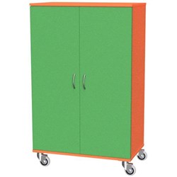 Zealand Locking Mobile Cupboard Orange/Green 800x450x1200mm