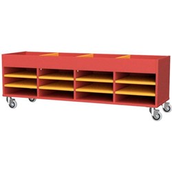 Zealand Office Multi Use Storage Trolley 1500x450mm Red/Yellow