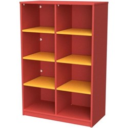 Zealand 8 Cube Storage Unit Red/Yellow 800x400x1200mm