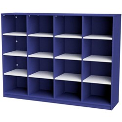 Zealand 16 Cube Storage Unit Blue/White 1600x400x1200mm