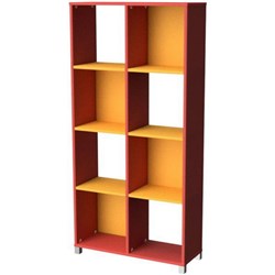 Zealand 8 Cube Storage Unit Red/Yellow 800x400x1650mm