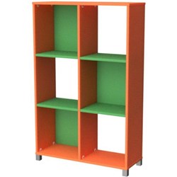 Zealand 6 Cube Storage Unit Orange/Green 800x400x1250mm