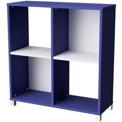 Zealand 4 Cube Storage Unit Blue/White 800x450x850mm
