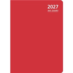 OfficeMax A41 1/2 Hour Appointment Diary A4 1 Day Per Page 2027 Red