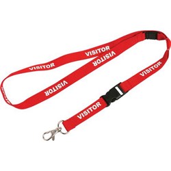 Rexel Visitor Printed Lanyards Red, Pack of 5