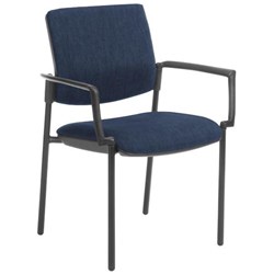 Venice Linea Visitor Chair Black  4 Leg  + Arm Keylargo Fabric Denim