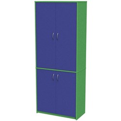 Zealand Teacher's Wall Unit 4 Door Green/Blue 800x400x2000mm