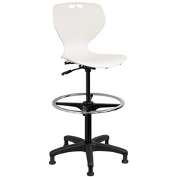 Mata Architectural Chair With Footring & Glides White