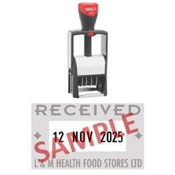 Colop 2160 Custom Made Dater Stamp 41x24mm 2 Colour Ink Pad