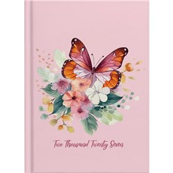 Collins A53 Diary A5 Week To View 2027 Vintage Floral Butterfly
