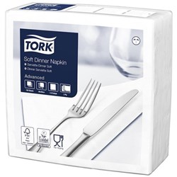 Tork Embossed Edge Dinner Napkin Quarter Fold 3 Ply White 390mm, Pack of 100