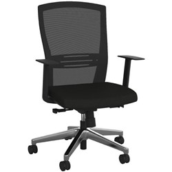 Breeze Task Chair With Arms Mesh Back Black/Polished Alloy