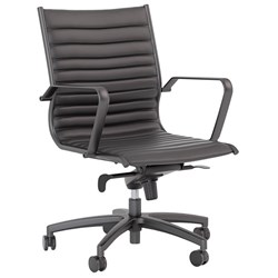 Knights Metro Executive Chair With Arms Mid Back Black/Black