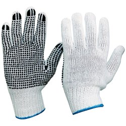 Esko Knit Polycotton PVC Dots Gloves Large, Box of 300 Pairs