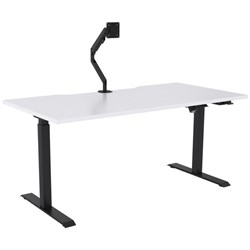 Breeze Active Electric Height Adjustable Desk Monitor Arm No Bluetooth 1600mm White/Black