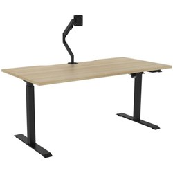 Breeze Active Electric Height Adjustable Desk Monitor Arm Bluetooth 1600mm Atlantic Oak/Black
