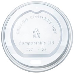 Compostable Lids for 180ml & 240ml Hot Paper Cups, Carton of 1000