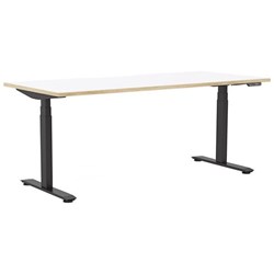 Klever Pro Electric Single User Height Adjustable Desk 1800mm Snowdrift/Classic Oak/Black