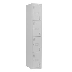 Precision Classic Locker 4 Tier Cam Lock 375mm Silver Grey