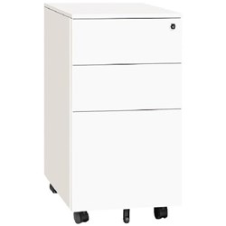 Europlan Slimline Mobile Pedestal 3 Drawer White