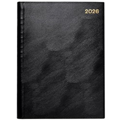 Winc A51 1/2 Hour Appointment Diary PVC A5 1 Day Per Page 2026 Black