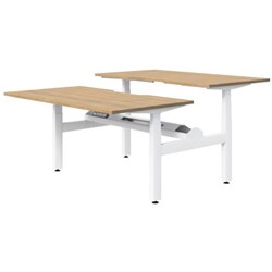 Fiord Electric 2 Pod Height Adjustable Desk 1500mm Classic Oak/White