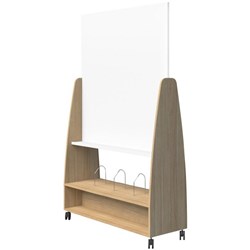 Fiord Whiteboard Mobile & Shelf 1220mm Classic Oak