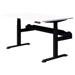 Fiord Plus Electric Single User Height Adjustable Desk 1500mm Snowdrift/Black