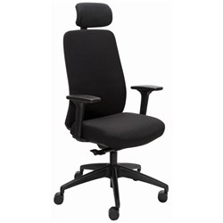 Buro Vela Task Chair With Head Rest & Arms High Back Black