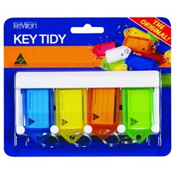 Kevron ID5 Security Key Tag Rack With 4 Key Ring Tags 56x30mm Assorted Colours