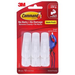 Command™ Adhesive Hooks Value Pack Small, Pack of 6