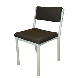 MS3 Stacker Chair Silver Frame Ebony Black Fabric