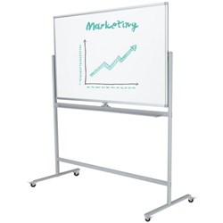 Boyd Visuals Porcelain Pivoting Mobile Whiteboard Magnetic 1200 x 900mm