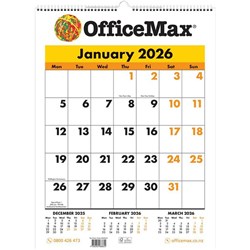 OfficeMax A3 Wall Calendar Month To View 2026