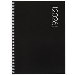Collins A53 Wiro Diary A5 Week To View 2026 Assorted Colours