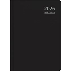 OfficeMax A52 1 Hour Appointments Diary A5 2 Days Per Page 2026 Black