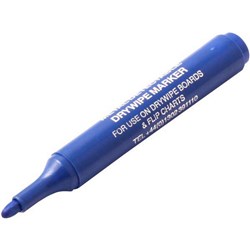 Metal Detectable Blue Dry Wipe Whiteboard Markers, Pack of 10