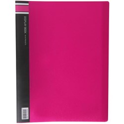 FM Vivid A4 Display Book 20 Pocket Shocking Pink