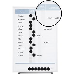 Quartet Acrylic Staff Indicator Whiteboard Portrait 280 x 410mm