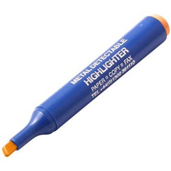 Metal Detectable Orange Highlighters Pack of 10