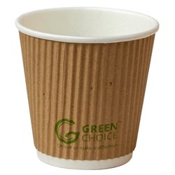Green Choice Ripple Wall Cups 250ml Kraft, Carton of 500
