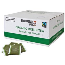 Scarborough Fair Fairtrade Green Tea Enveloped Tea Bags, Box of 500