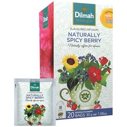 Dilmah Naturally Spicy Berry Individually Foil Wrapped Tea Bags, Box of 20