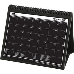 Sasco Desk Calendar Double Sided Black and White 2027