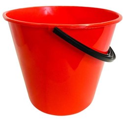 Plastic Bucket Round 9.6L Red