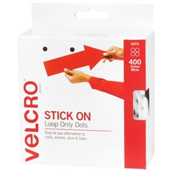 VELCRO® Brand Hook Only Spot Fasteners 22mm White, Box of 125
