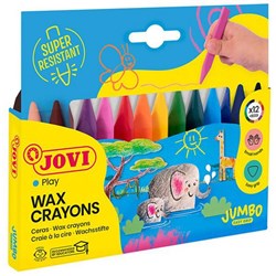 Jovi Triangular Crayons Assorted Colours, Pack of 12